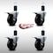 Service Caster 4'' SS Hard Rubber Swivel 1-5/8'' Expand Stem Caster Set Total Lock Brake, 4PK SCC-SSEXTTL20S414-HRS-158-4 - alternate 4
